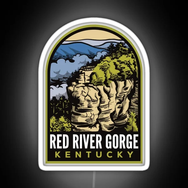 Red River Gorge Chimney Top Rock RGB Neon Sign