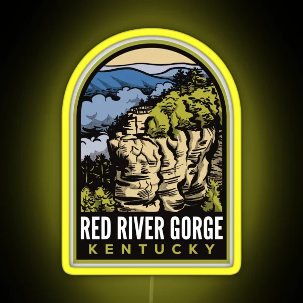Red River Gorge Chimney Top Rock RGB Neon Sign