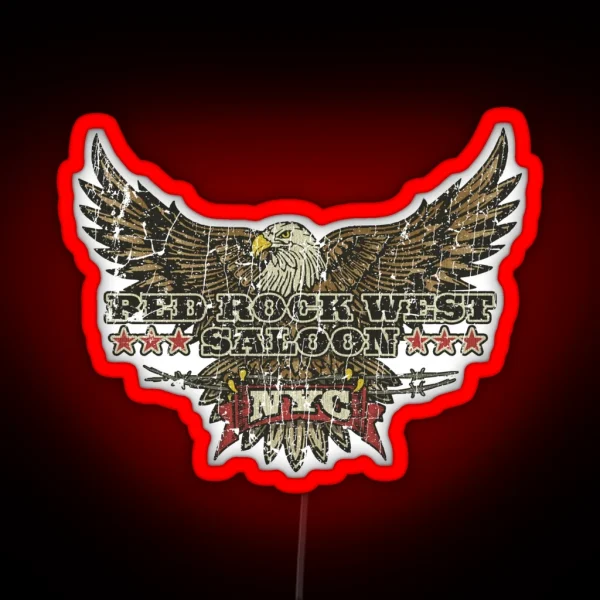 Red Rock West Saloon RGB Neon Sign
