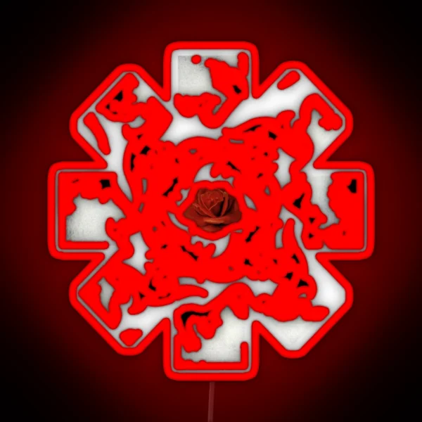 Red Rose On Center Perfect Gift Fan RGB Neon Sign