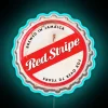 Vibrant red neon bottle cap decoration for bars and pubs.
