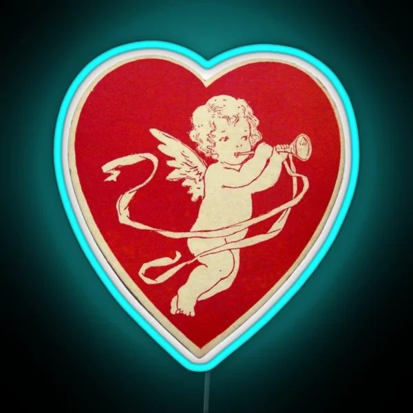 Red Valentines Day Heart RGB Neon Sign