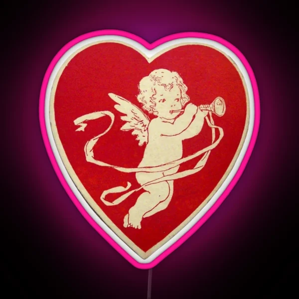 Red Valentines Day Heart RGB Neon Sign