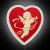 Neon heart beats on Valentine's Day in vibrant RGB lighting.