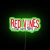 Vibrant red wine themed AVPS neon sign with colorful rgb lights