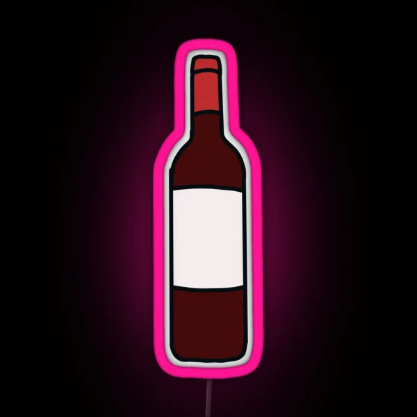 Red Wine Bottle RGB Neon Sign