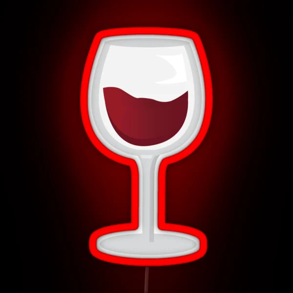 Red Wine Glass RGB Neon Sign