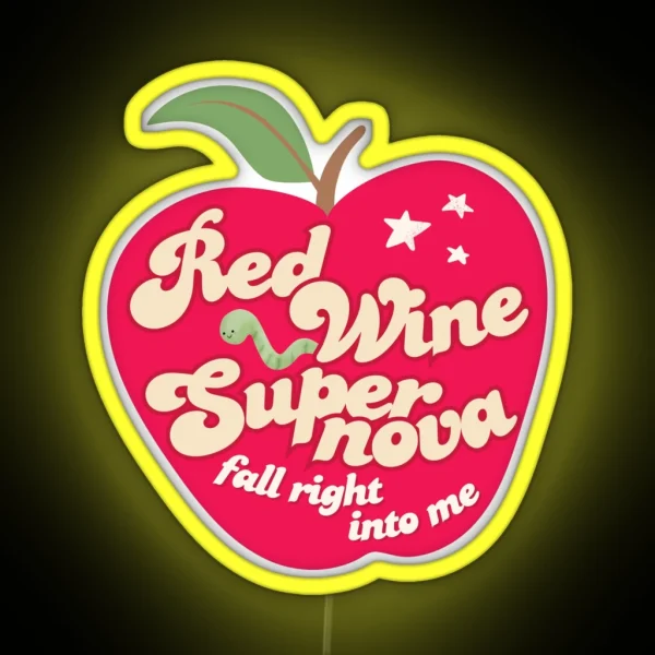 Red Wine Supernova Apple RGB Neon Sign