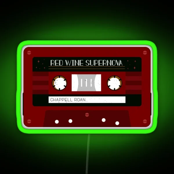 Red Wine Supernova Cassette Tape RGB Neon Sign