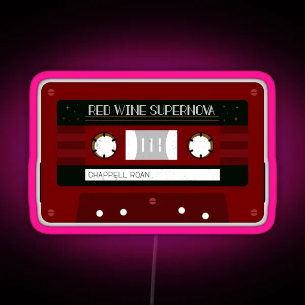 Red Wine Supernova Cassette Tape RGB Neon Sign