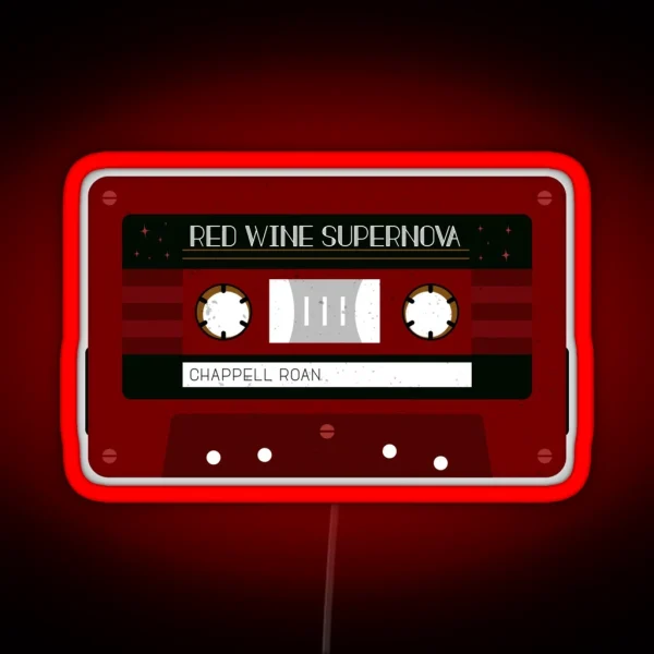 Red Wine Supernova Cassette Tape RGB Neon Sign