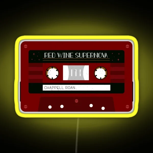 Red Wine Supernova Cassette Tape RGB Neon Sign
