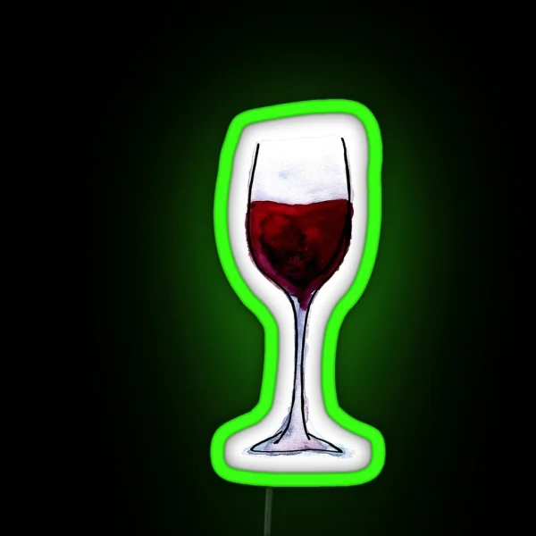 Red Wine Watercolor Illustration RGB Neon Sign