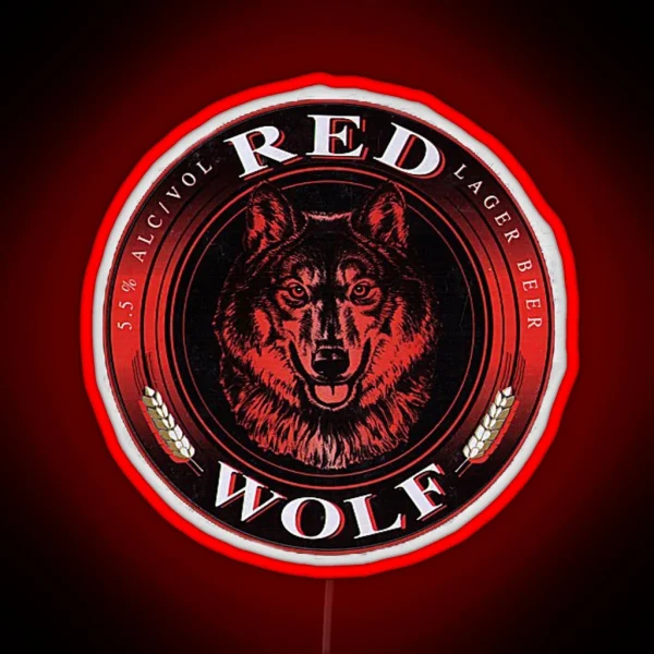 Red Wolf Lager RGB Neon Sign