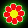 Vintage Inspired Retro Floral Wall Decor with Colored Neon Accents