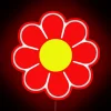 Vibrant Rainbow Hippy Accent with Colorful Daisy Neon Sign Artwork