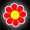 Vibrant Neon Bohemian Floral Wall Decor with Red and Yellow Accents