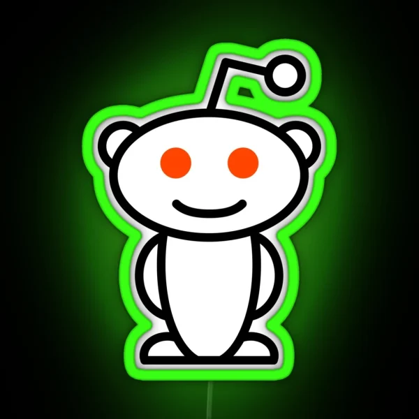 Reddit Logo RGB Neon Sign