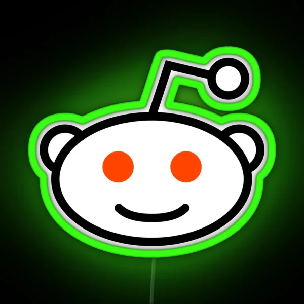 Reddit Logo RGB Neon Sign