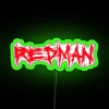 Vibrant neon decor with customizable colors and Redman name branding.