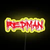 Vibrant RGB led display with customizable redman neon signage options available.
