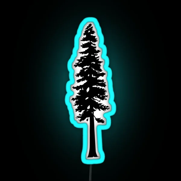 Redwood Tree Silhouette RGB Neon Sign
