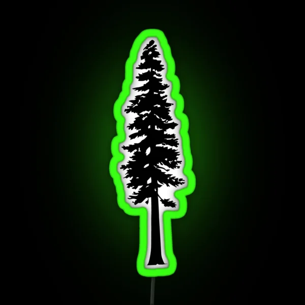 Redwood Tree Silhouette RGB Neon Sign