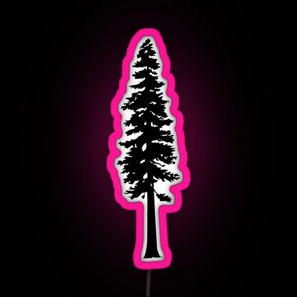 Redwood Tree Silhouette RGB Neon Sign