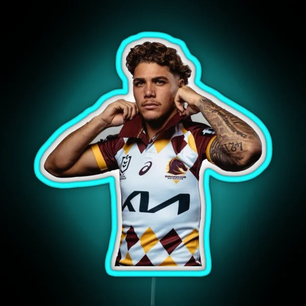 Reece Walsh Broncos Hot Photo Jersey RGB Neon Sign