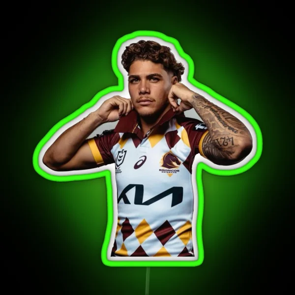 Reece Walsh Broncos Hot Photo Jersey RGB Neon Sign
