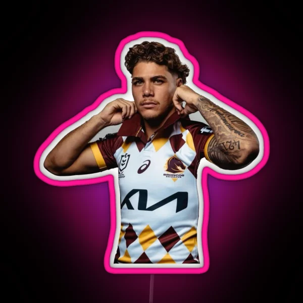 Reece Walsh Broncos Hot Photo Jersey RGB Neon Sign