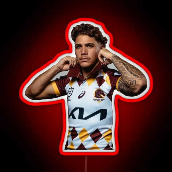 Reece Walsh Broncos Hot Photo Jersey RGB Neon Sign
