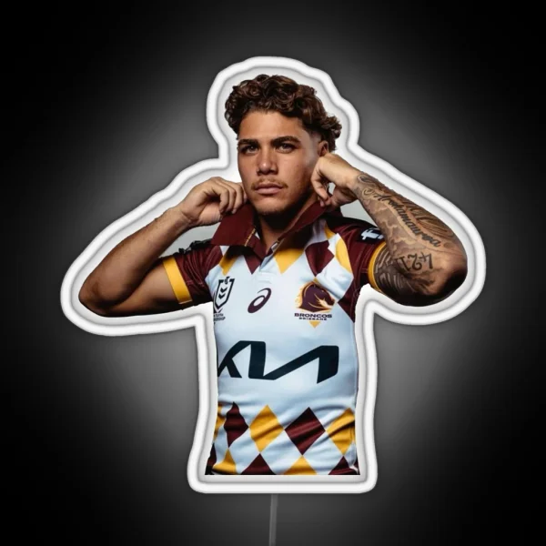 Reece Walsh Broncos Hot Photo Jersey RGB Neon Sign