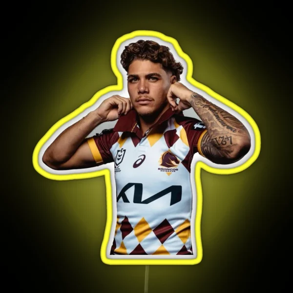 Reece Walsh Broncos Hot Photo Jersey RGB Neon Sign