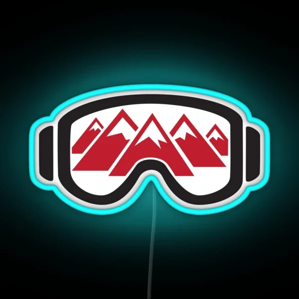 Reflected Mountains In Ski Goggles RGB Neon Sign