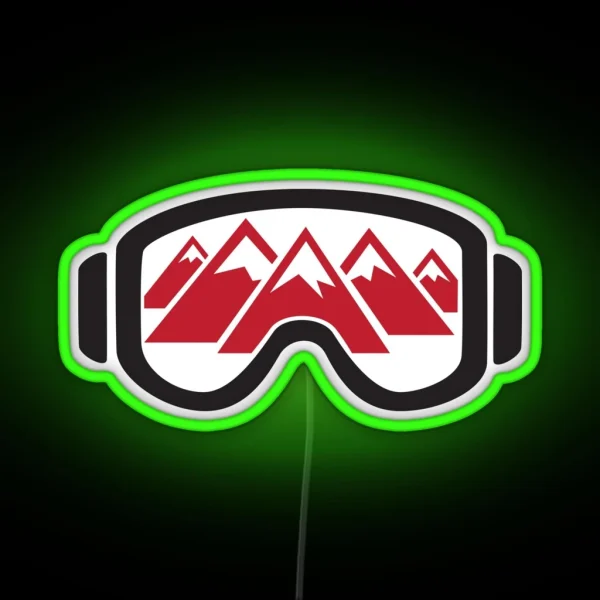Reflected Mountains In Ski Goggles RGB Neon Sign