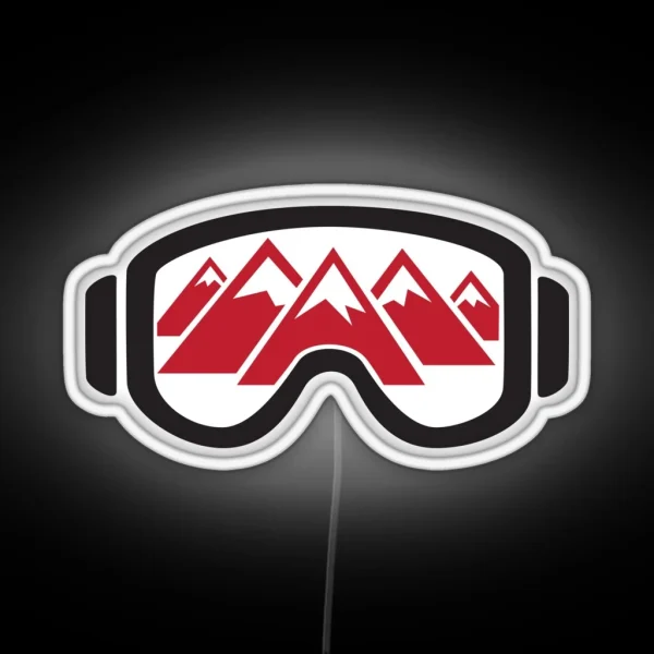 Reflected Mountains In Ski Goggles RGB Neon Sign