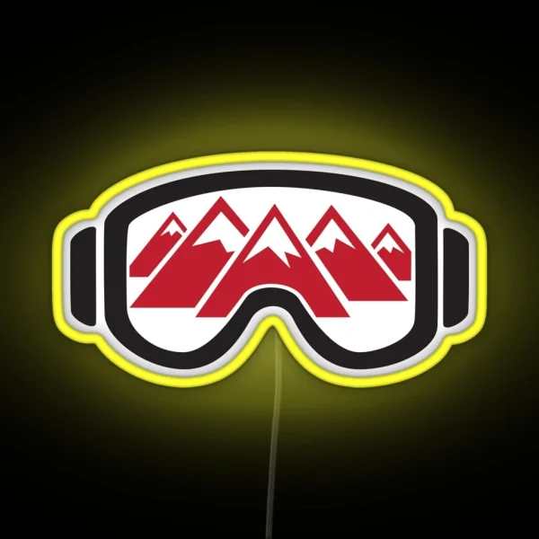 Reflected Mountains In Ski Goggles RGB Neon Sign