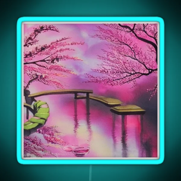 Reflection Japanese Cherry Blossom RGB Neon Sign