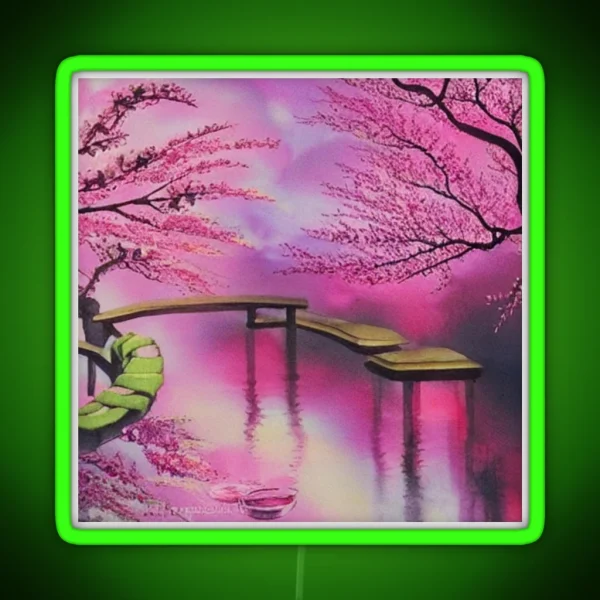 Reflection Japanese Cherry Blossom RGB Neon Sign