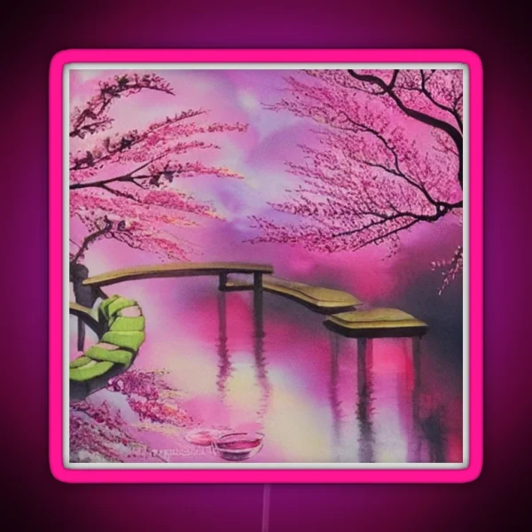Reflection Japanese Cherry Blossom RGB Neon Sign