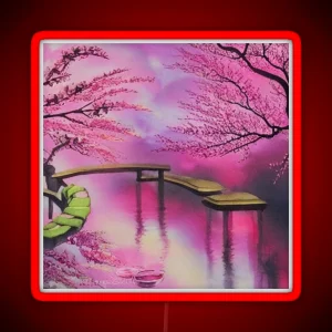 Reflection Japanese Cherry Blossom RGB Neon Sign