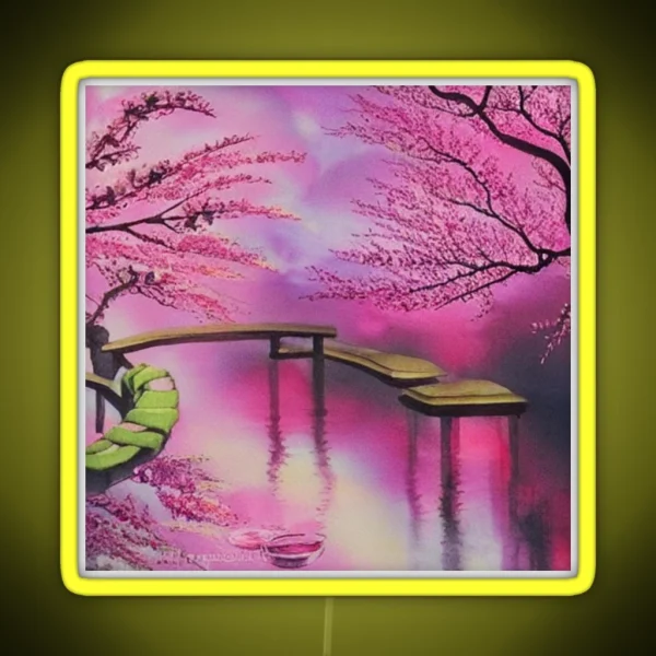 Reflection Japanese Cherry Blossom RGB Neon Sign