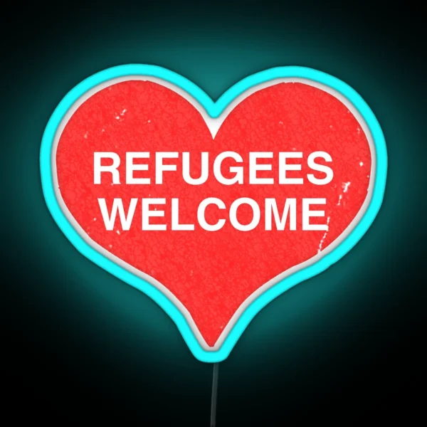 Refugees Welcome RGB Neon Sign