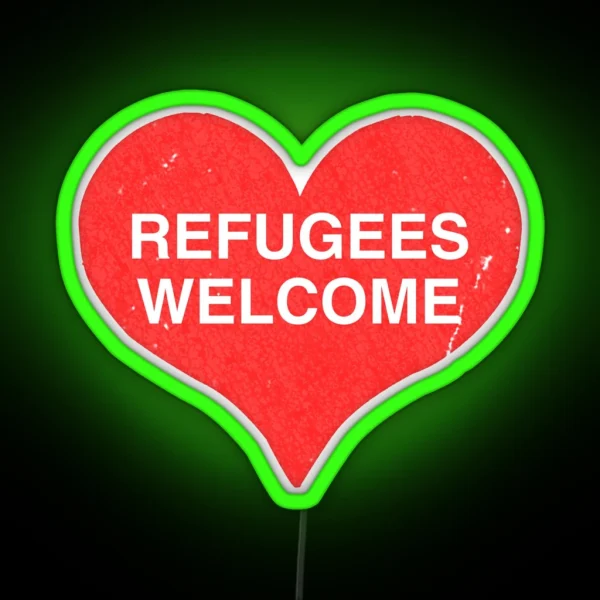 Refugees Welcome RGB Neon Sign