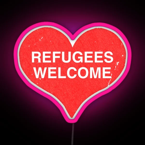 Refugees Welcome RGB Neon Sign