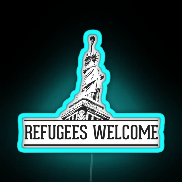 Refugees Welcome RGB Neon Sign