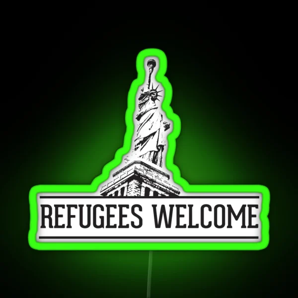 Refugees Welcome RGB Neon Sign