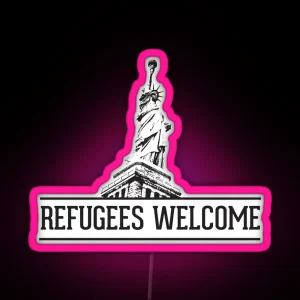 Refugees Welcome RGB Neon Sign