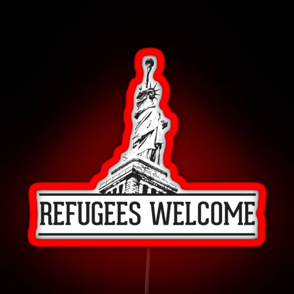 Refugees Welcome RGB Neon Sign